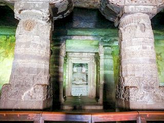 Maharashtra, India • grot nr. 1 in Ajanta ( India, Maharashtra )