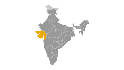 Carte de l'État de Gujarat