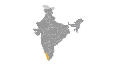 Carte de l'État de Kerala