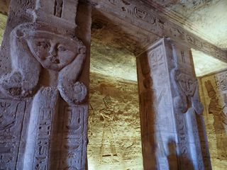 pillars in the Nefertari temple, Abu Simbel • Egypt