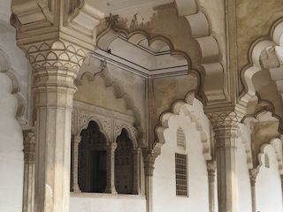 een van de terrassen van het fort van Agra, Agra • India • Uttar Pradesh