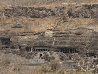 the cliff where the caves were dug, Ajanta • India • Maharashtra