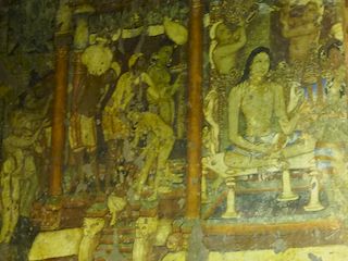 frescoes inside the cave, Ajanta • India • Maharashtra