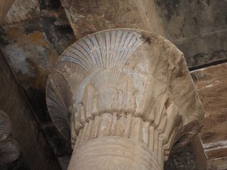 Capital of one of the columns of the temple of Horus, Edfu • Egypt