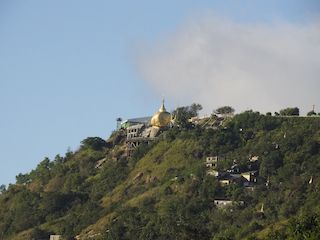 the pagoda seen from afar, Golden Rock • Myanmar