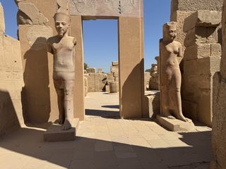 Guardian statues of the temple, Luxor • Egypt