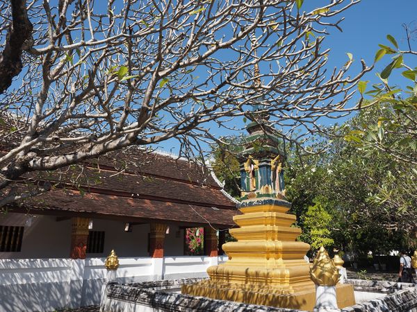 stupa in front of the temple Wat Khilly, Luang Prabang • Laos