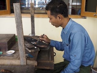 silversmith's workshop, Ma Au • Myanmar