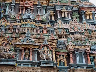 Arulmigu Meenakshi Sundareswarar temple, facade detail, Madurai • India • Tamil Nadu