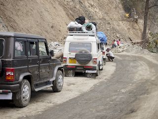 travaux sur la route, Melli  • Inde • Sikkim