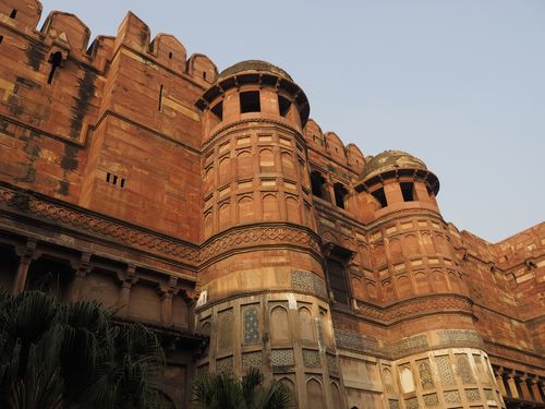 Agra • Fort Rouge d'Agra: le mur d'enceinte ( Inde, Uttar Pradesh )