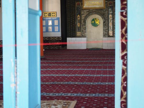 Dungan Mosque in Karakol: mosque interior ( Kyrgyzstan,  )