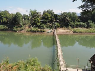 Luang Prabang • Bamboebrug over de Nam Khan ( Laos,  )