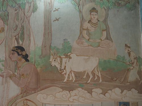 Sarnath • Mulagandhakuti Vihara Temple: mural ( India, Uttar Pradesh )
