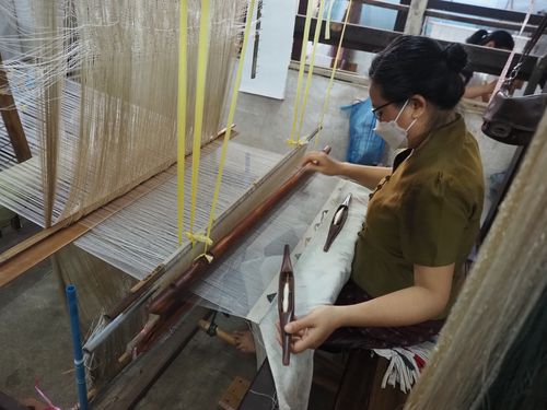 Laos • Tissage à Vientiane ( Laos,  )