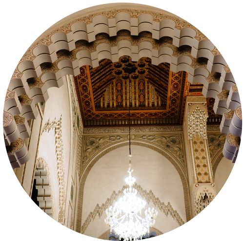plafond et voûte de la mosquée, Casablanca • Maroc