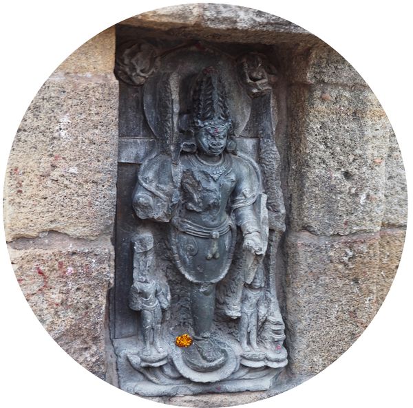 Statue au centre de Chausathi Jogini temple , Hirapur, Odisha • Inde