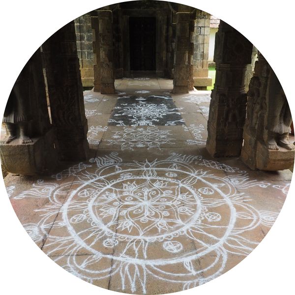 rangoli on the palace floor, Thuckalay, Tamil Nadu • India