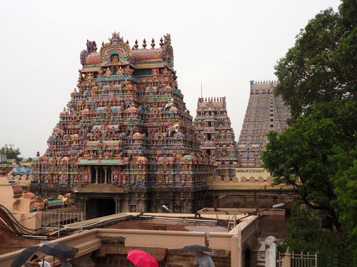 the Sirangam temple at Tiruchirappalli in Tamil Nadu in South India